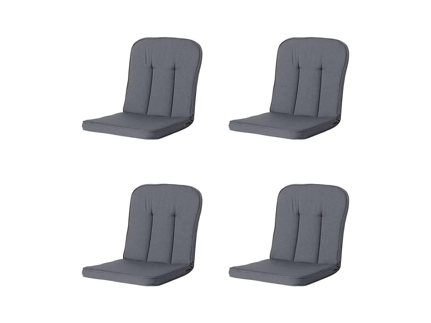 Coussin de jardin Classic/Bora/Antigua Hermitage Rib gris - Env. 94 x 48 cm - Lot de 4