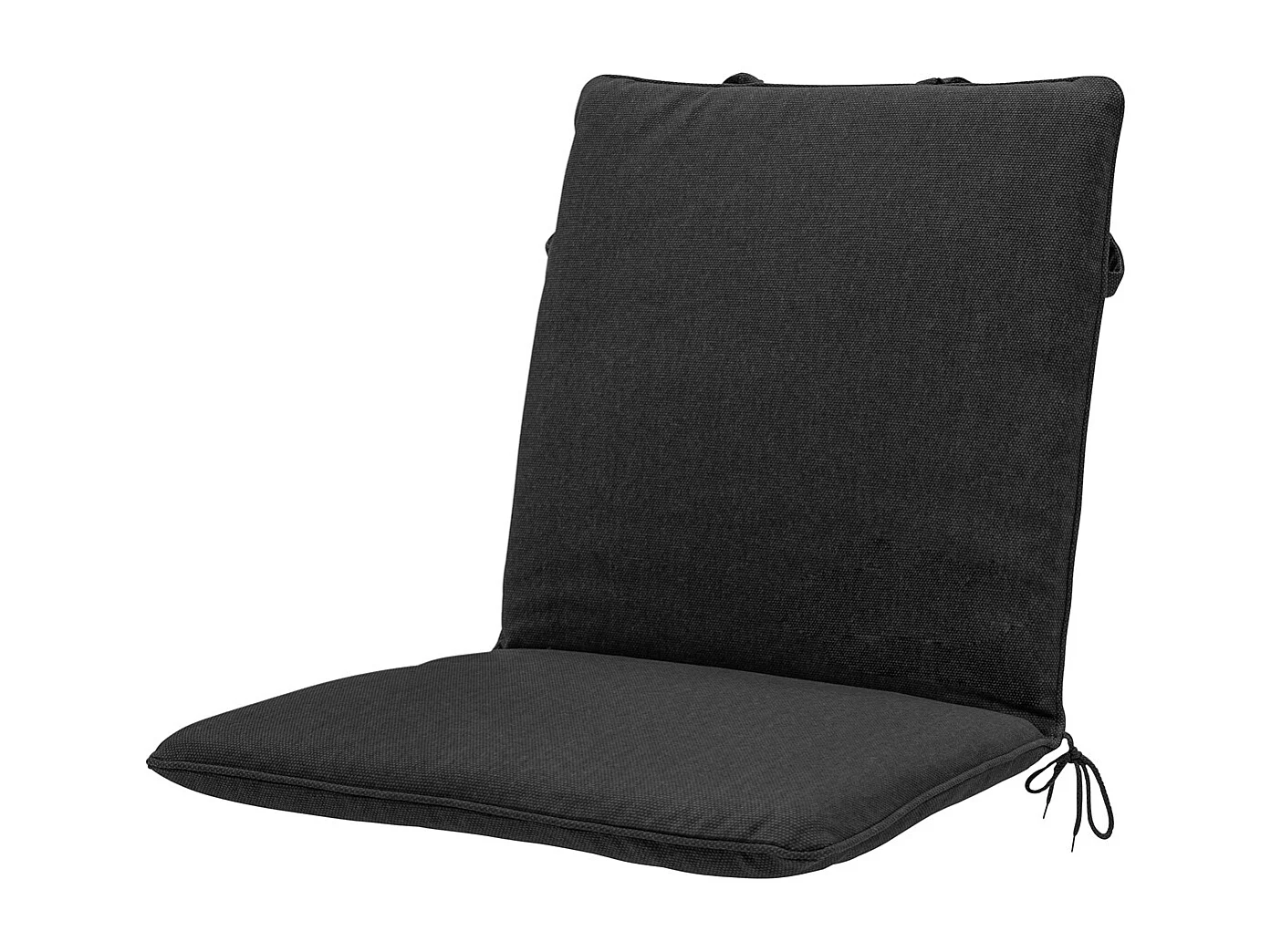 Coussin de chaise empilable en toile noire éco+ - Dimensions approximatives : 97 x 49 cm - Lot de 4