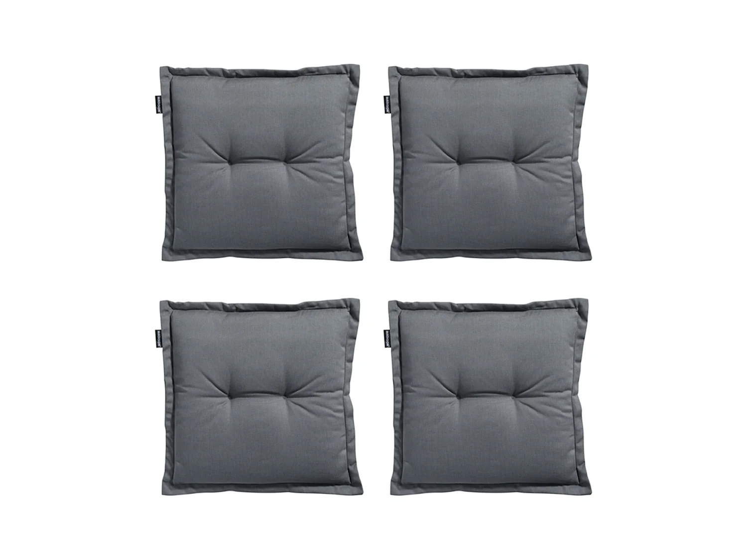 Coussin d'assise Rib gris - Environ 50x50 cm - Lot de 4