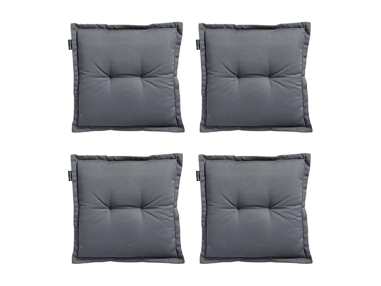 Coussin d'assise Rib gris - Environ 50x50 cm - Lot de 4