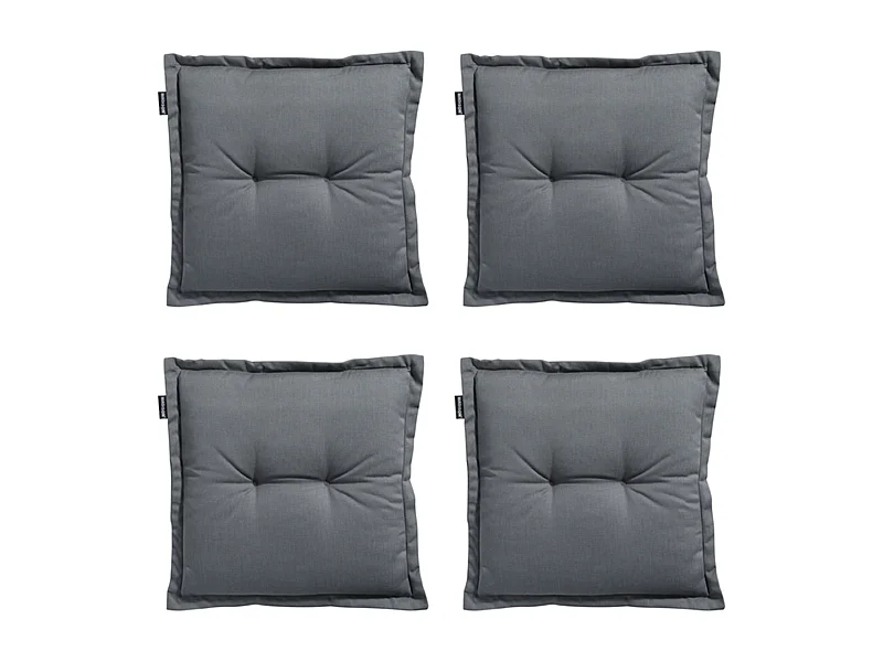 Coussin d'assise Rib gris - Environ 50x50 cm - Lot de 4