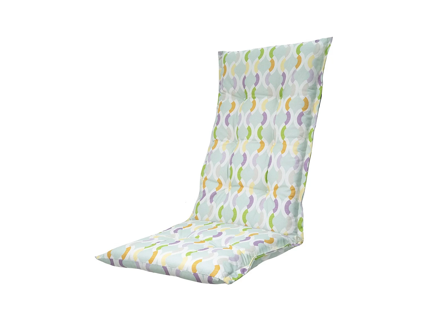 Coussin de chaise de jardin dossier haut Trivia menthe - Environ 123 x 50 cm - Lot de 4