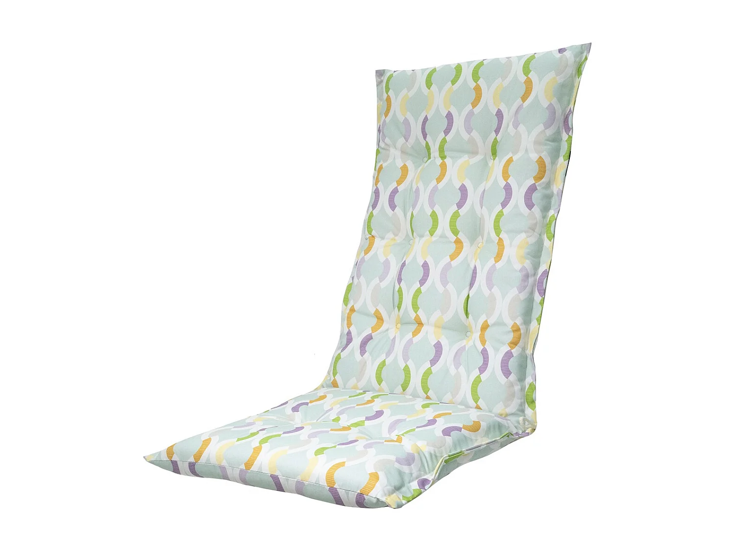 Coussin de chaise de jardin dossier haut Trivia menthe - Environ 123 x 50 cm - Lot de 4