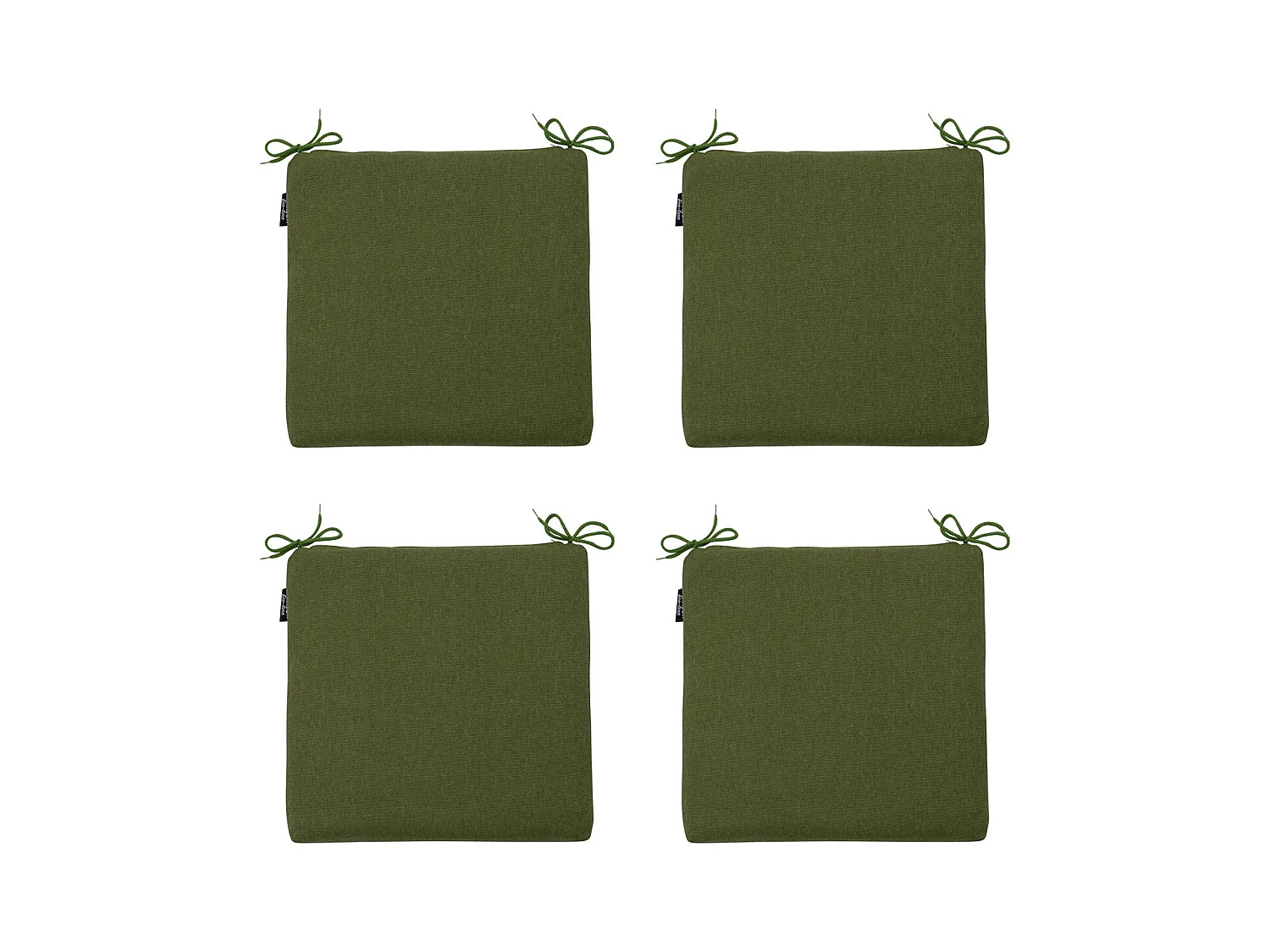 Coussin d'assise en toile éco+ vert mousse - Dimensions approximatives : 40 x 40 cm - Lot de 4