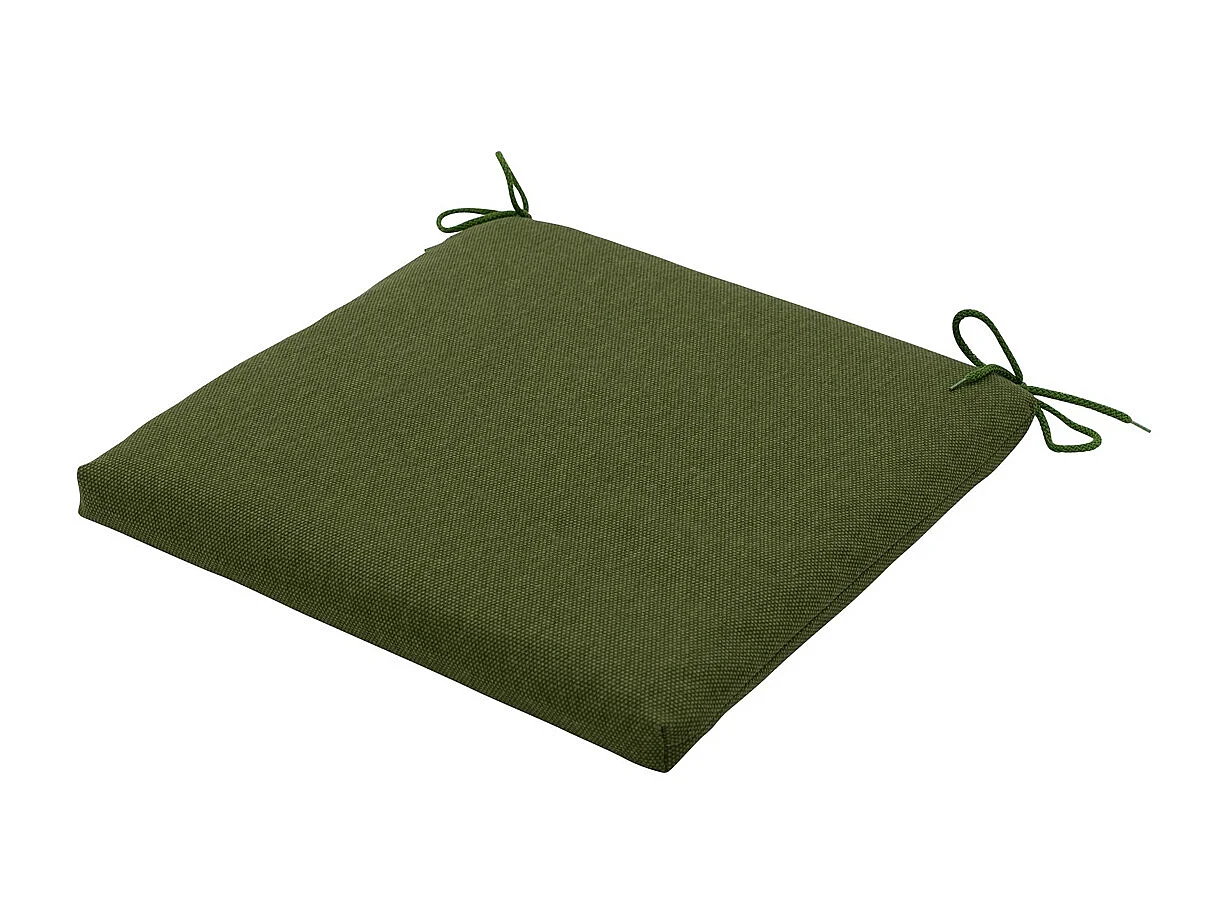 Coussin d'assise en toile éco+ vert mousse - Dimensions approximatives : 40 x 40 cm - Lot de 4