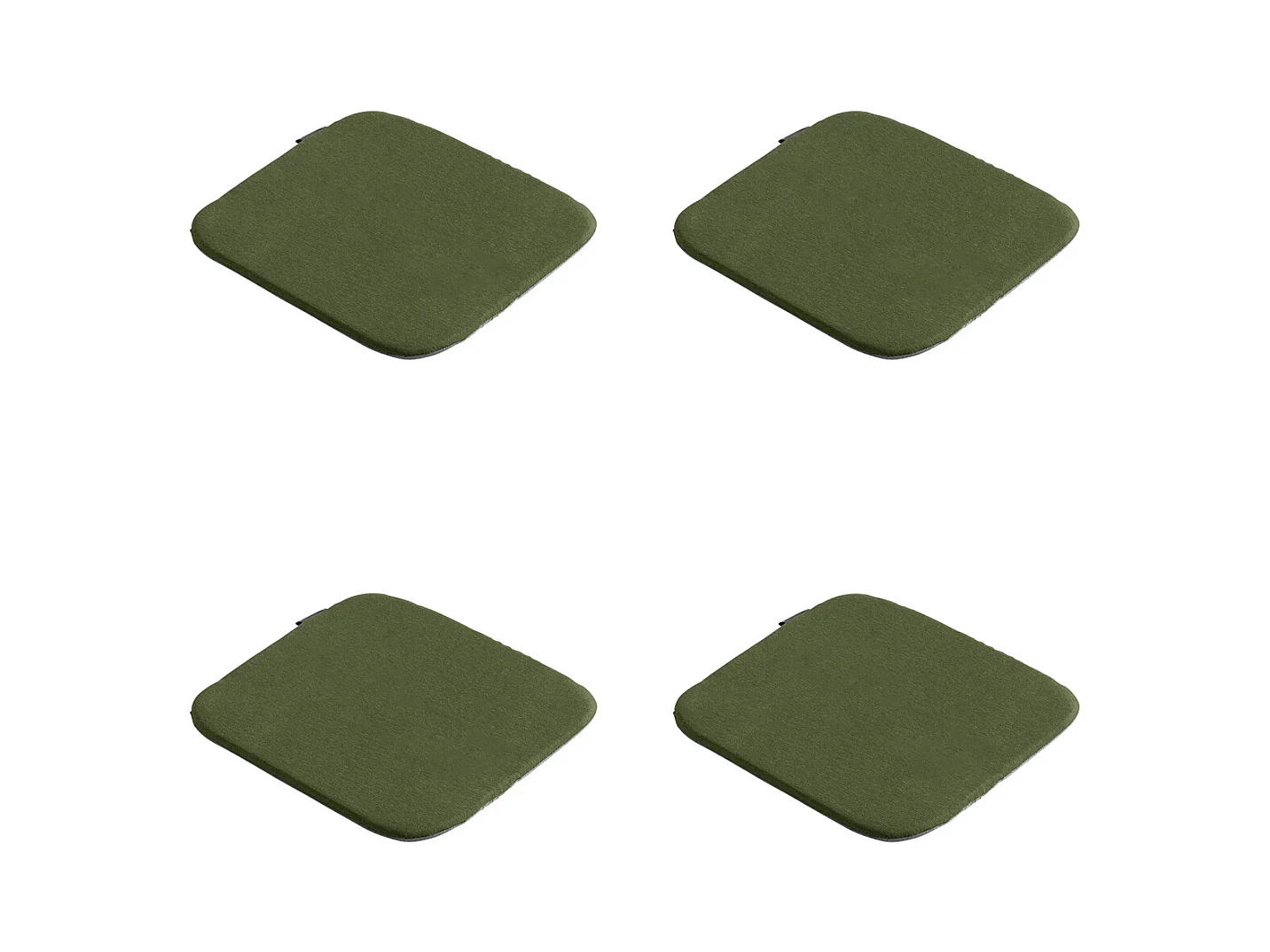 Coussin d'assise Panama vert - Environ 40 x 40 cm - Lot de 4