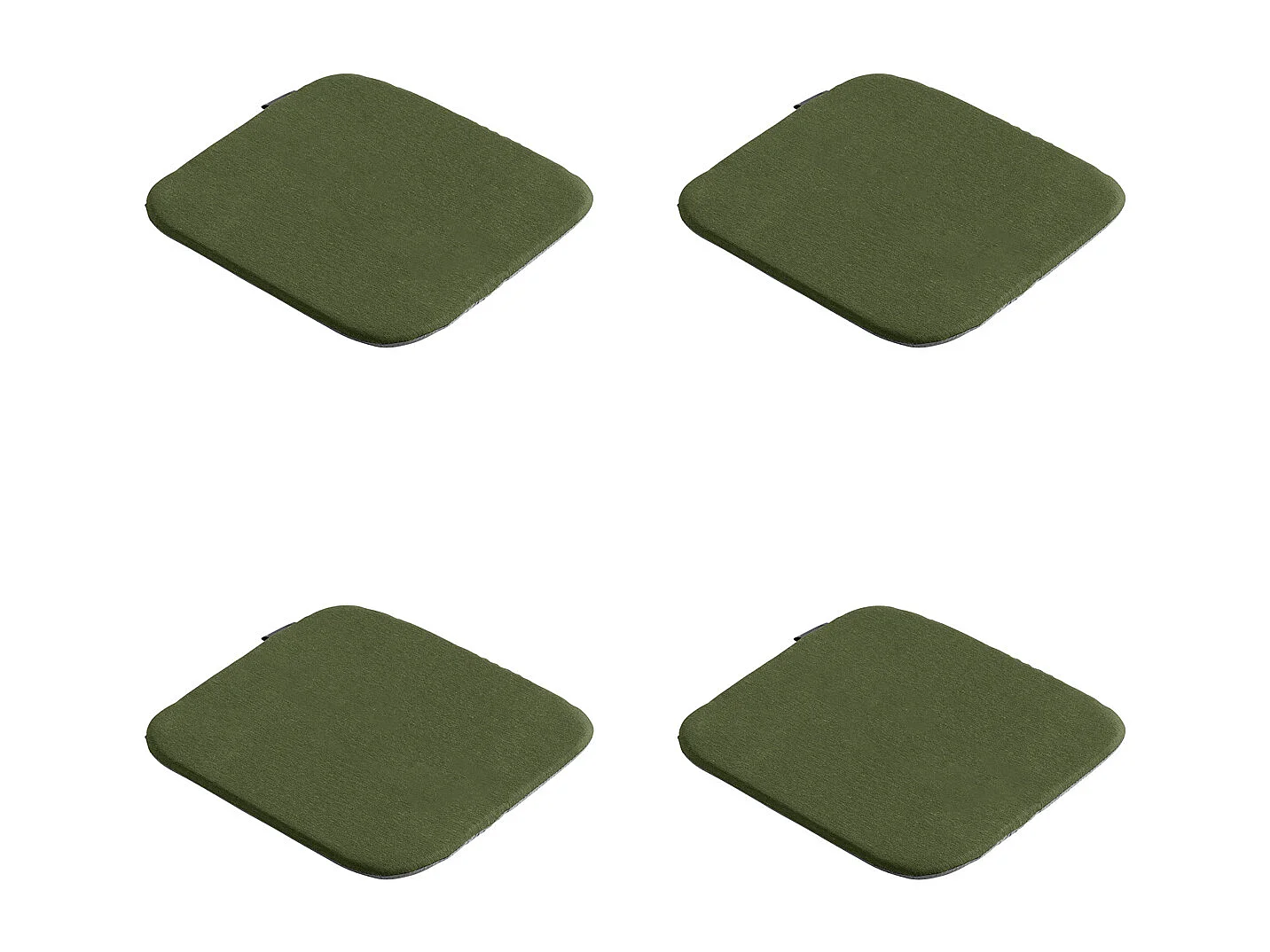 Coussin d'assise Panama vert - Environ 40 x 40 cm - Lot de 4