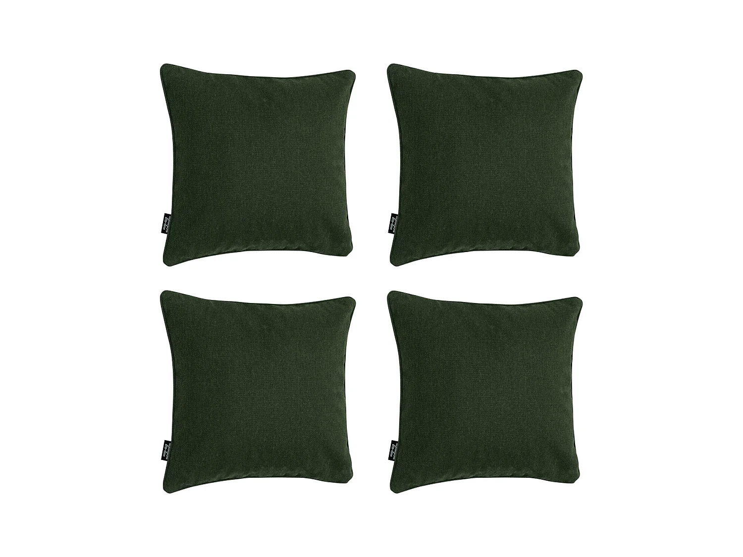 Coussin décoratif Toile verte éco+ - Env. 50x50 cm - Lot de 4