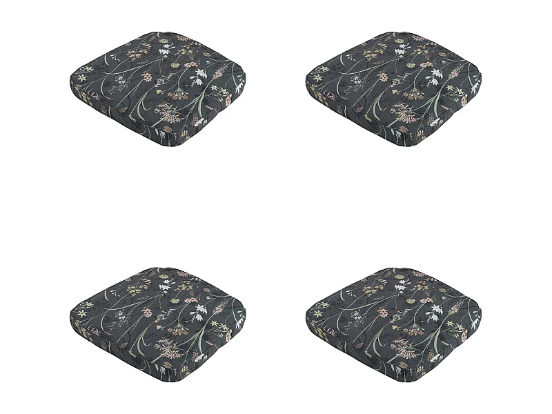 Coussin d'assise Wicker Donna gris toile éco+ - Env. 48 x 48 cm - Lot de 4