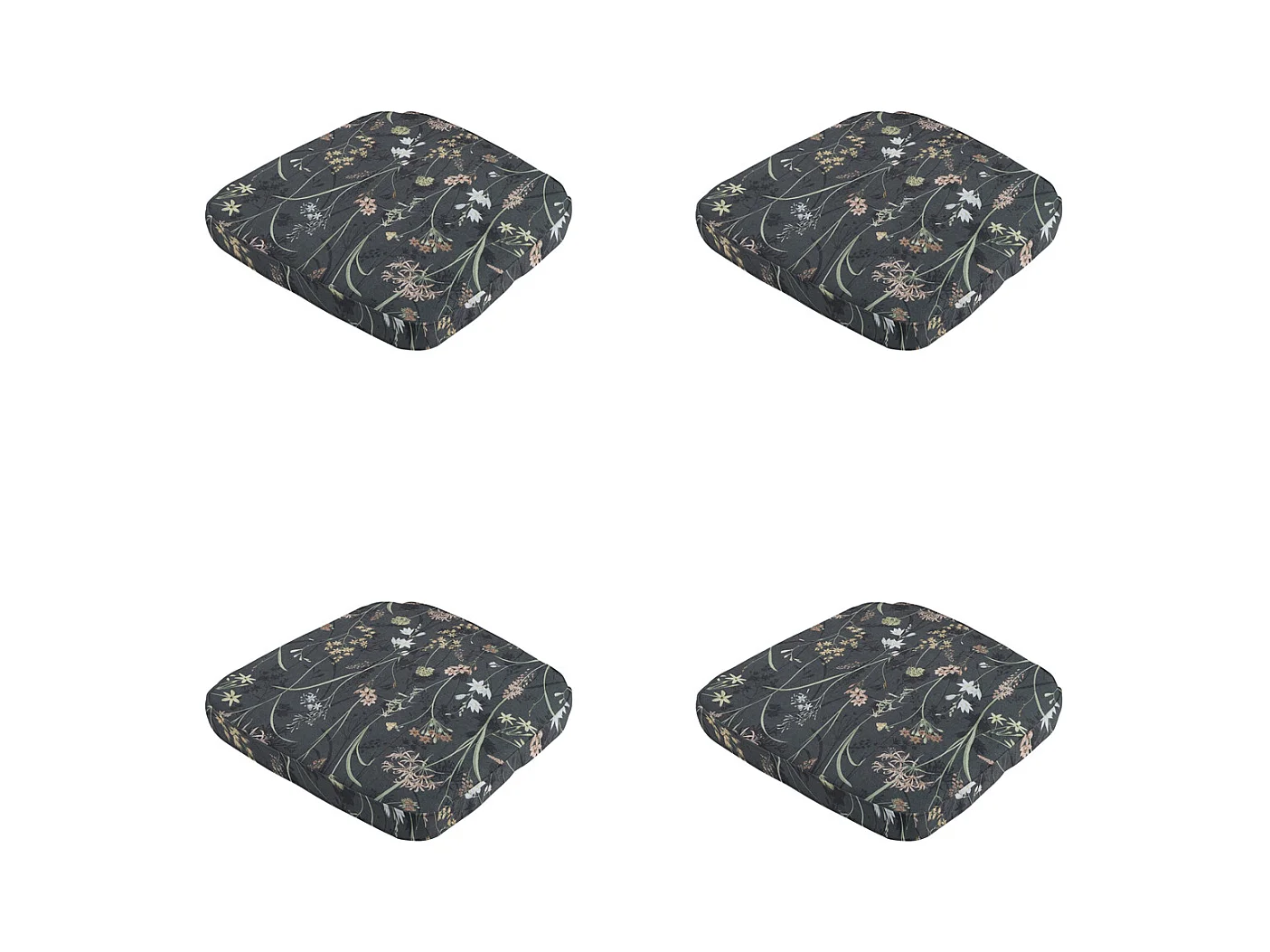 Coussin d'assise Wicker Donna gris toile éco+ - Env. 48 x 48 cm - Lot de 4