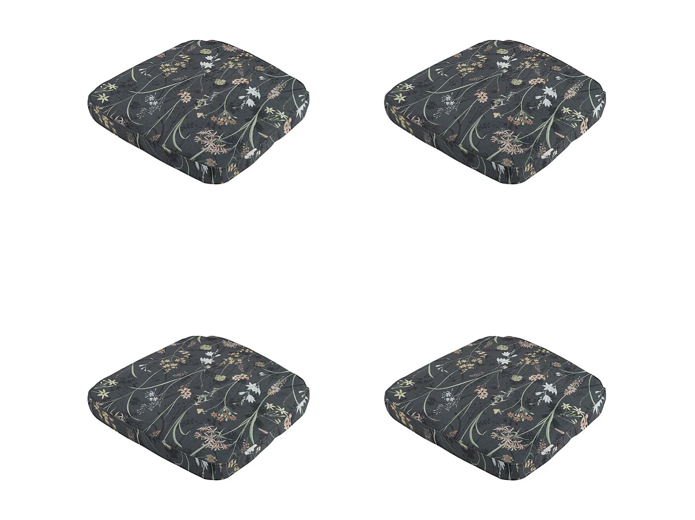 Coussin d'assise Wicker Donna gris toile éco+ - Env. 48 x 48 cm - Lot de 4