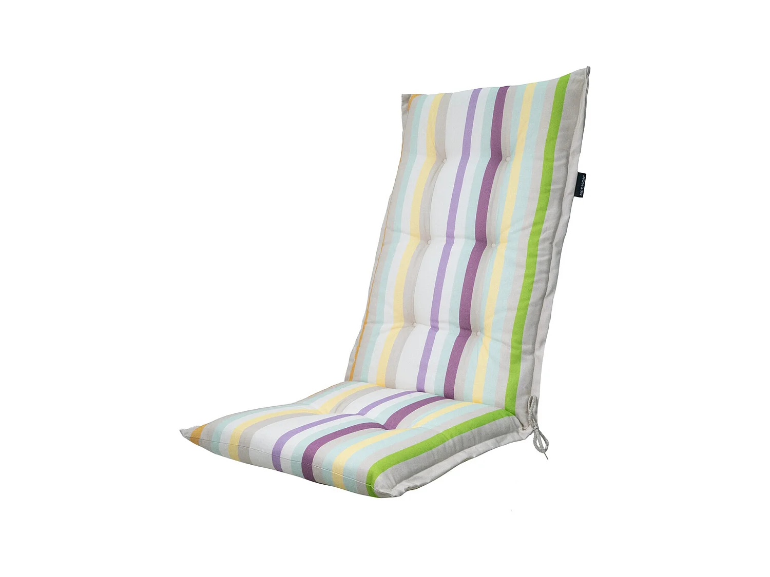 Coussin de chaise de jardin haut dossier droit violet - Environ 123 x 50 cm - Lot de 4