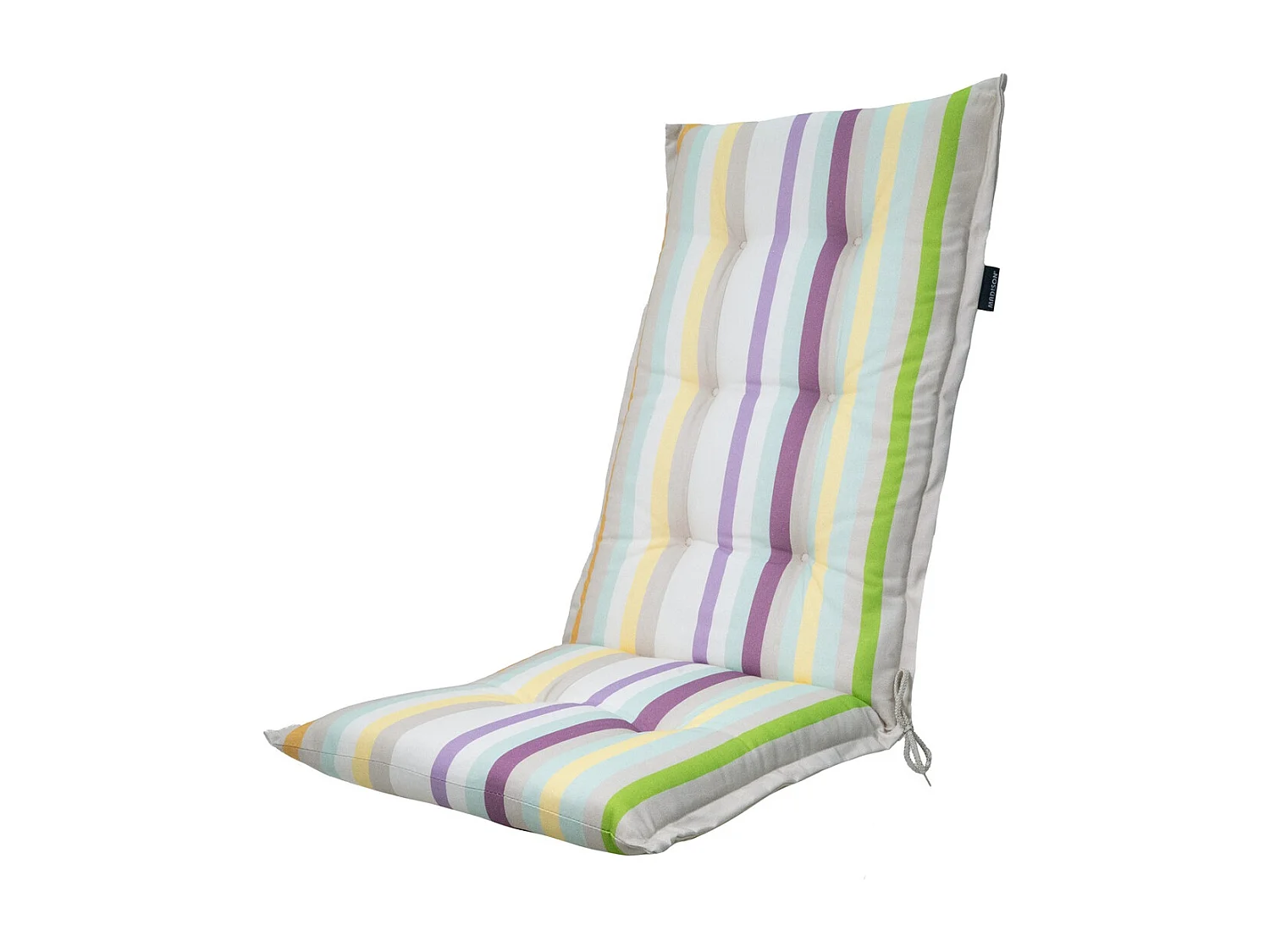 Coussin de chaise de jardin haut dossier droit violet - Environ 123 x 50 cm - Lot de 4