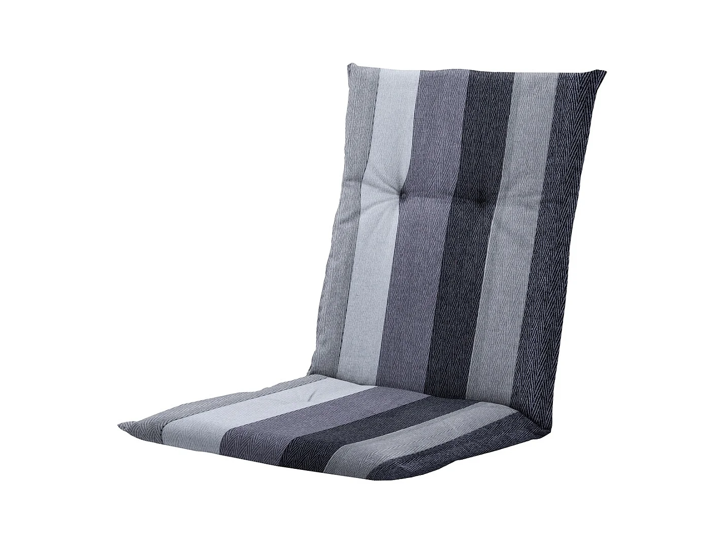 Coussin de chaise de jardin dossier bas Victoria gris - Environ 105 x 50 cm - Lot de 4