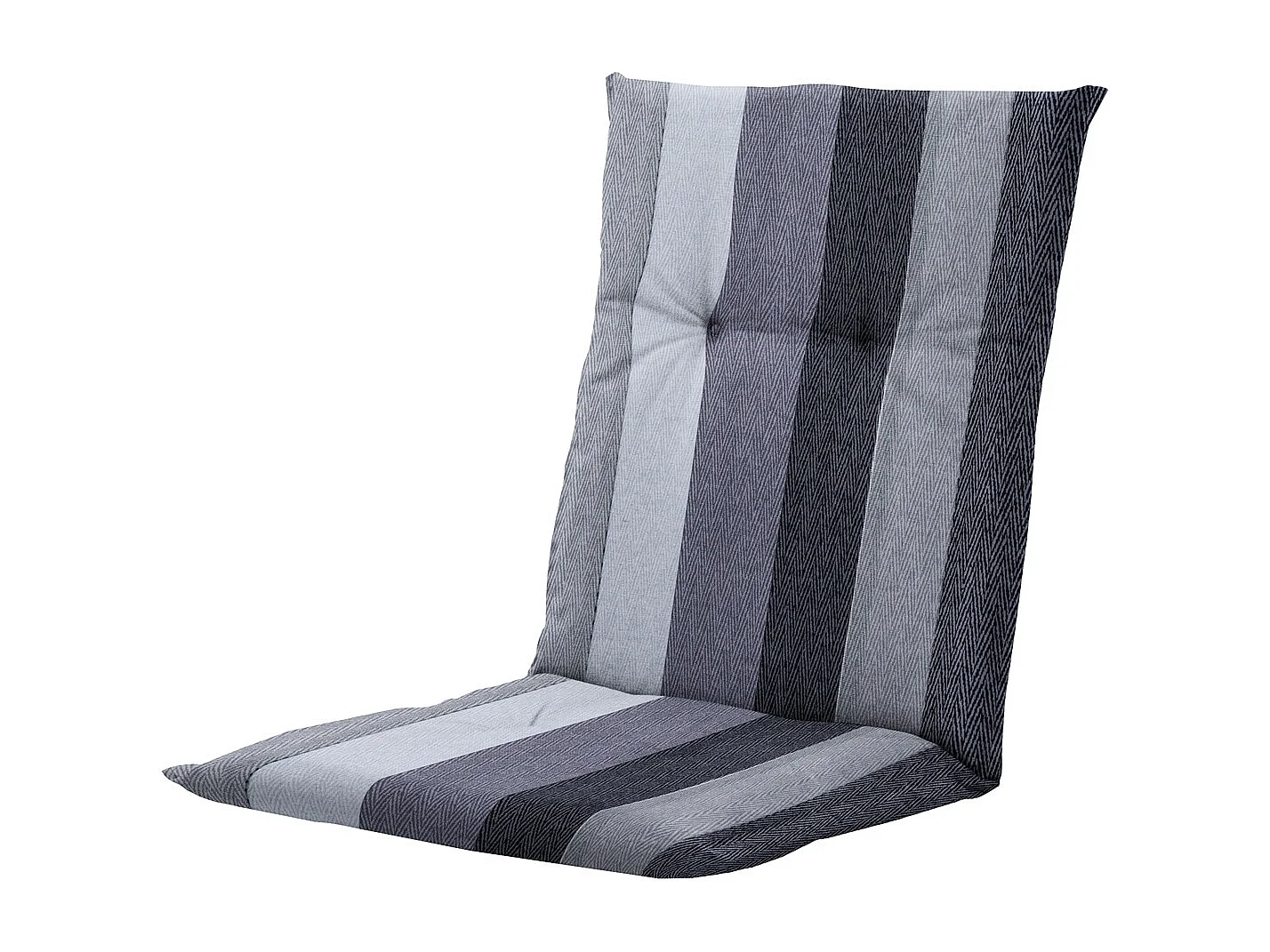 Coussin de chaise de jardin dossier bas Victoria gris - Environ 105 x 50 cm - Lot de 4