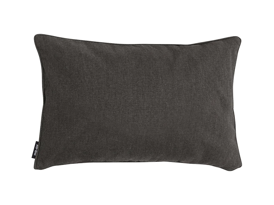 Coussin décoratif en toile éco+ gris foncé - Dimensions approximatives : 30 x 50 cm - Lot de 4
