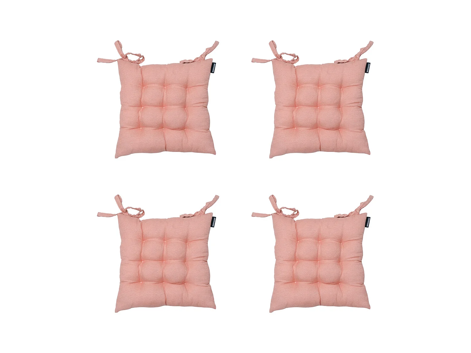 Coussin d'assise Toscane Naples saumon - Env. 46x46 cm - Lot de 4