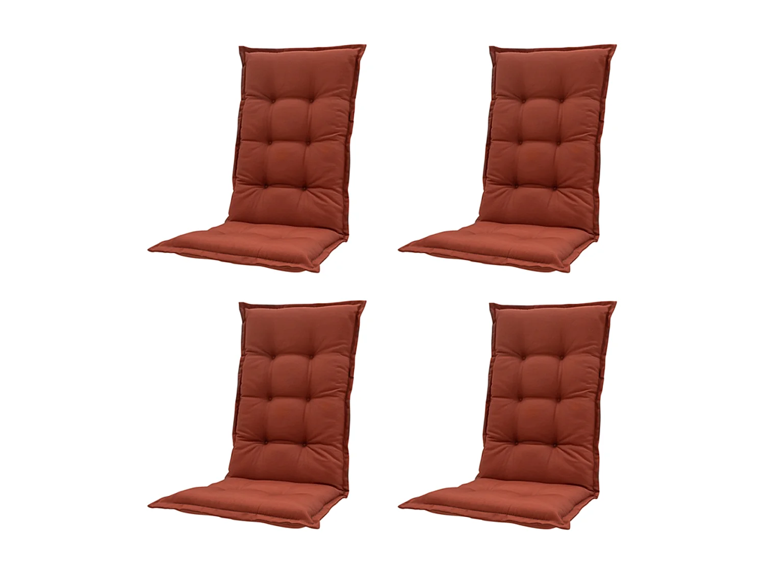 Coussin de chaise de jardin dossier bas Panama Terra - Environ 105 x 50 cm - Lot de 4