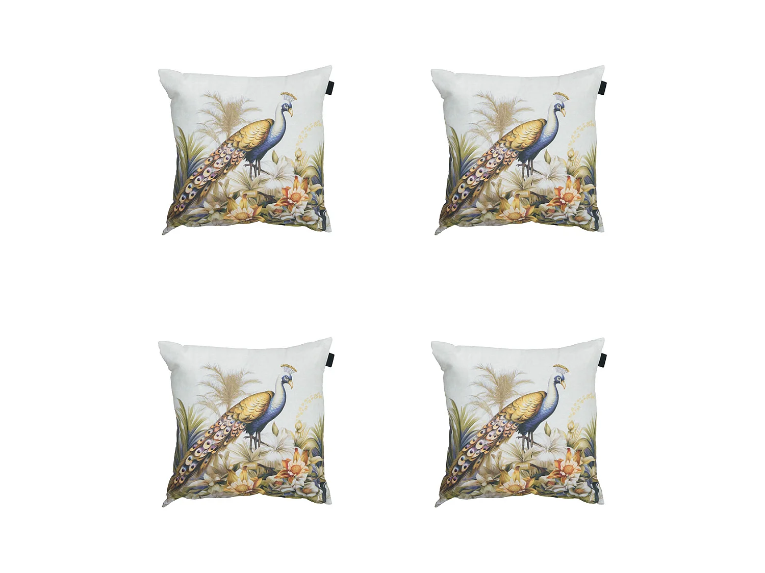 Coussin décoratif Flore violet - Env. 50x50 cm - Lot de 4