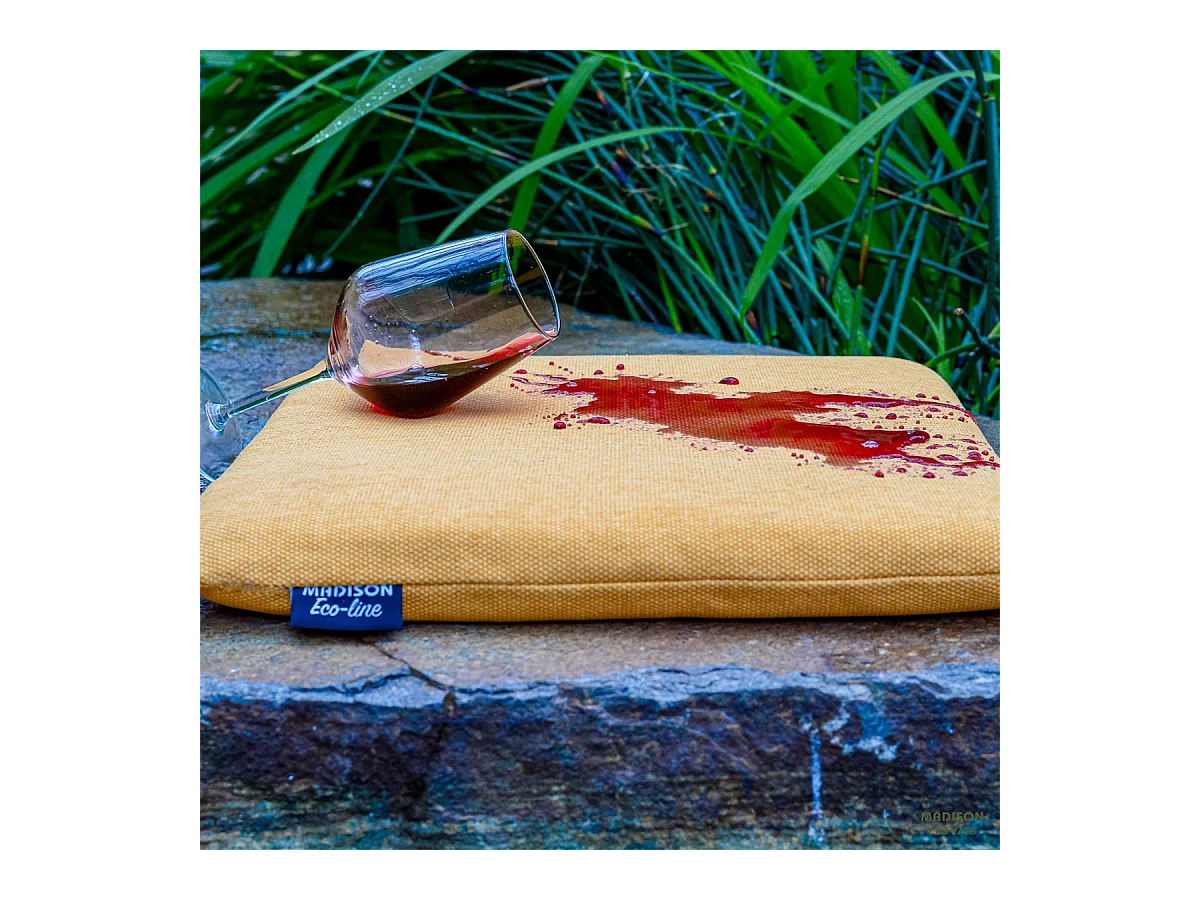 Coussin de chaise empilable en toile taupe eco+ - Env. 97x49 cm - Lot de 4