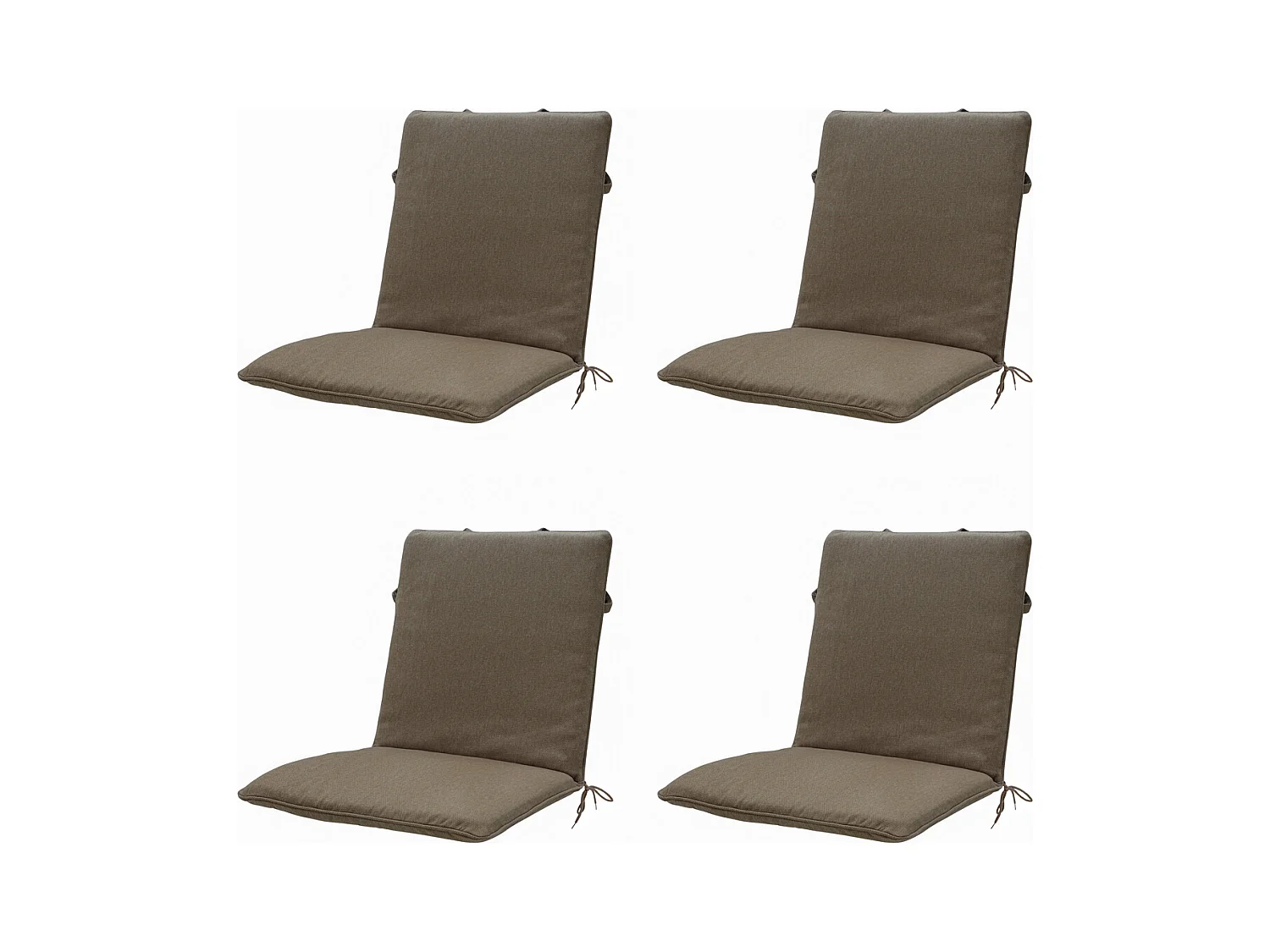 Coussin de chaise empilable en toile taupe eco+ - Env. 97x49 cm - Lot de 4