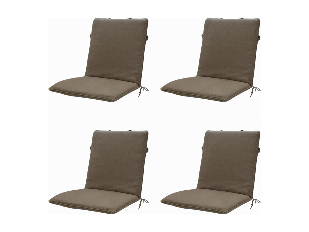 Stapelbare Stuhlkissen Taupe Canvas eco+ - Ca. 97x49 cm - 4er Set