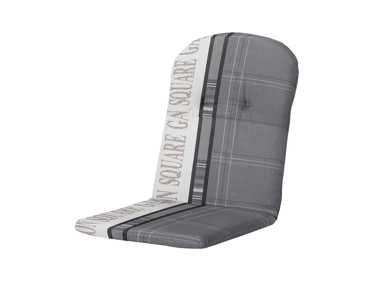 Coussin de chaise baquet dossier haut Madison Garden gris - Env. 96 x 45 cm - Lot de 4