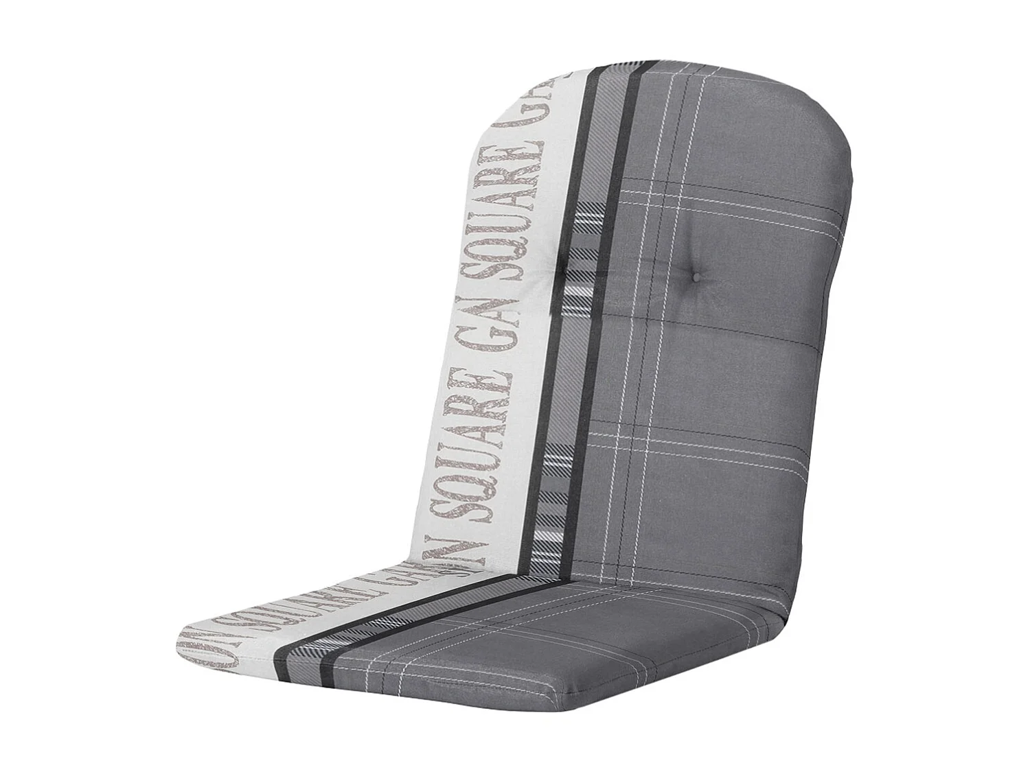 Coussin de chaise baquet dossier haut Madison Garden gris - Env. 96 x 45 cm - Lot de 4