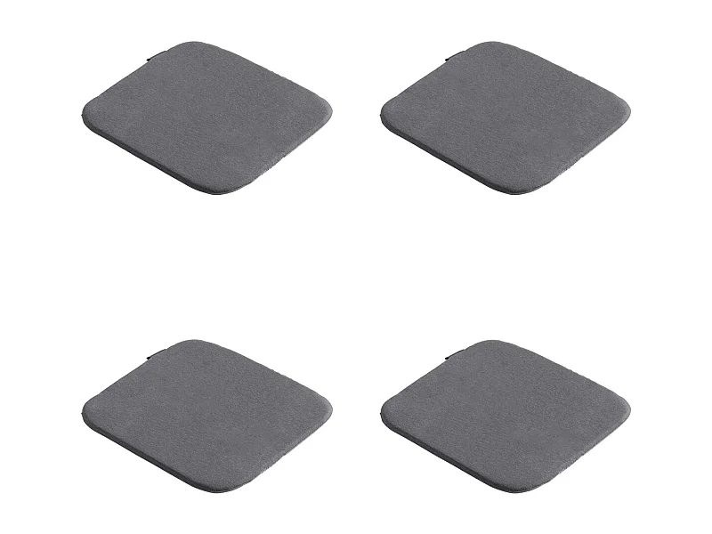 Coussin d'assise Panama gris - Environ 40x40 cm - Lot de 4
