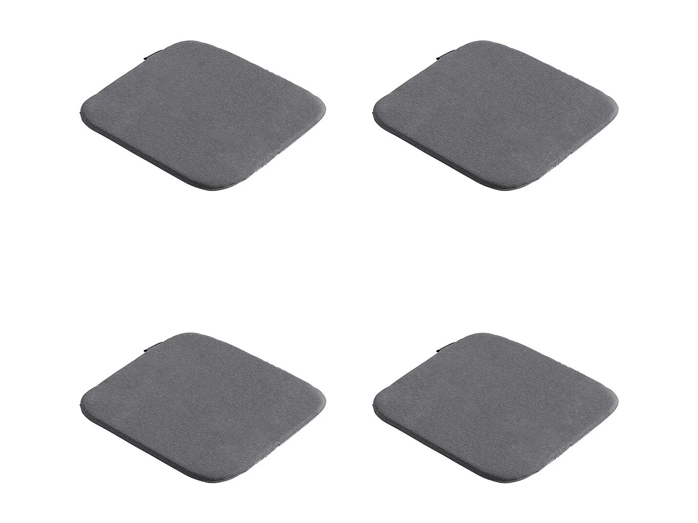 Coussin d'assise Panama gris - Environ 40x40 cm - Lot de 4