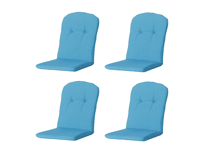 Kuipstoelkussen Hoge Rug Panama aqua - Ca. 96x45 cm - Set van 4