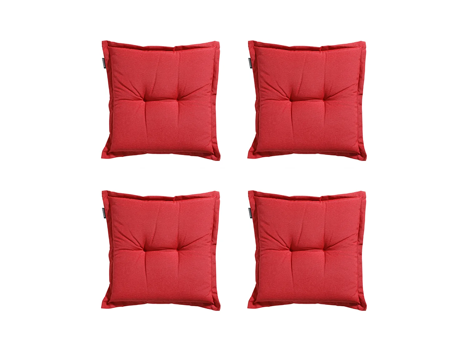 Coussin d'assise Panama rouge brique - Environ 50 x 50 cm - Lot de 4
