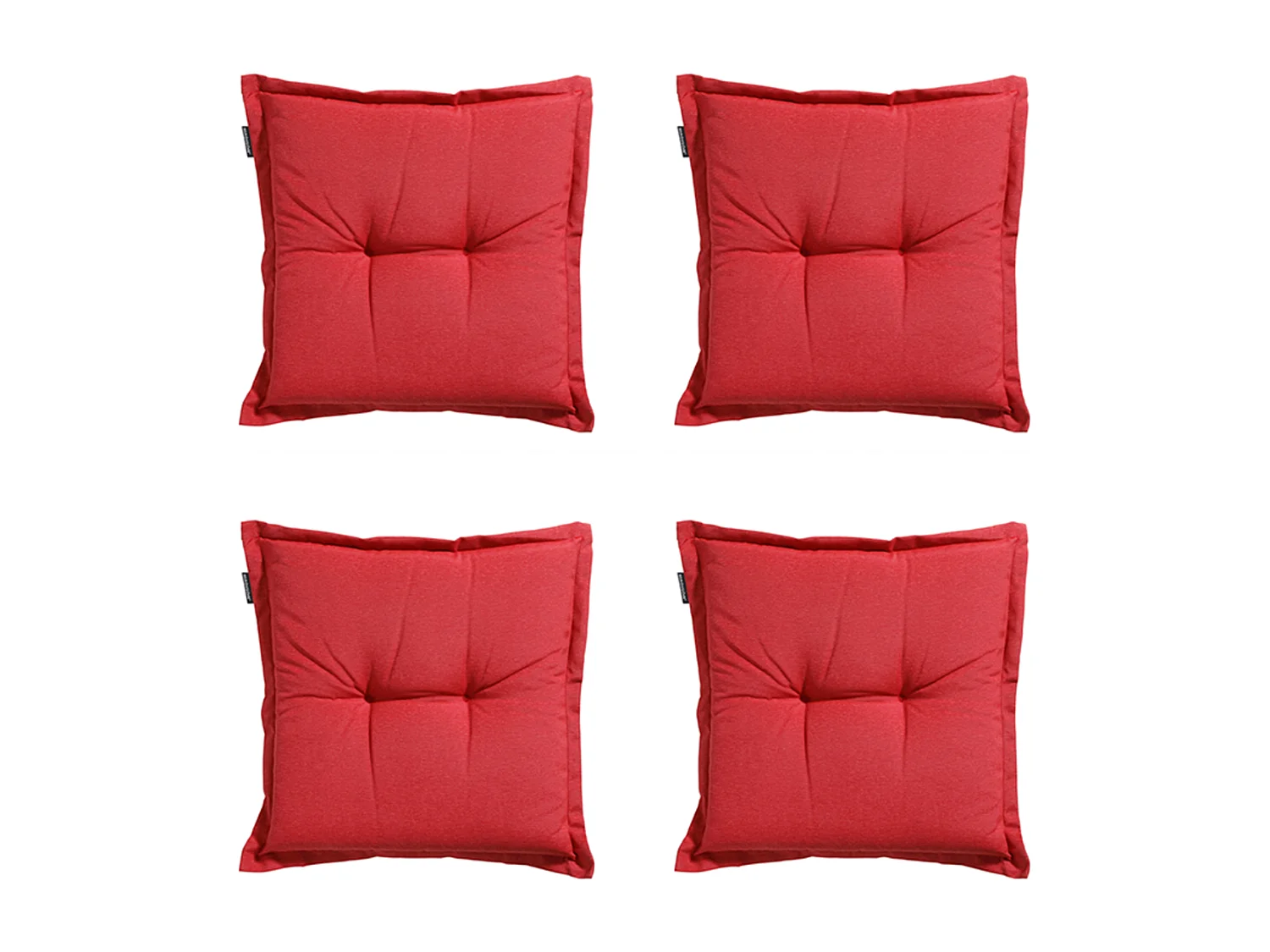 Coussin d'assise Panama rouge brique - Environ 50 x 50 cm - Lot de 4