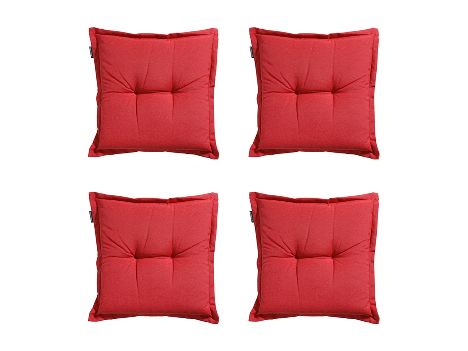Coussin d'assise Panama rouge brique - Environ 50 x 50 cm - Lot de 4