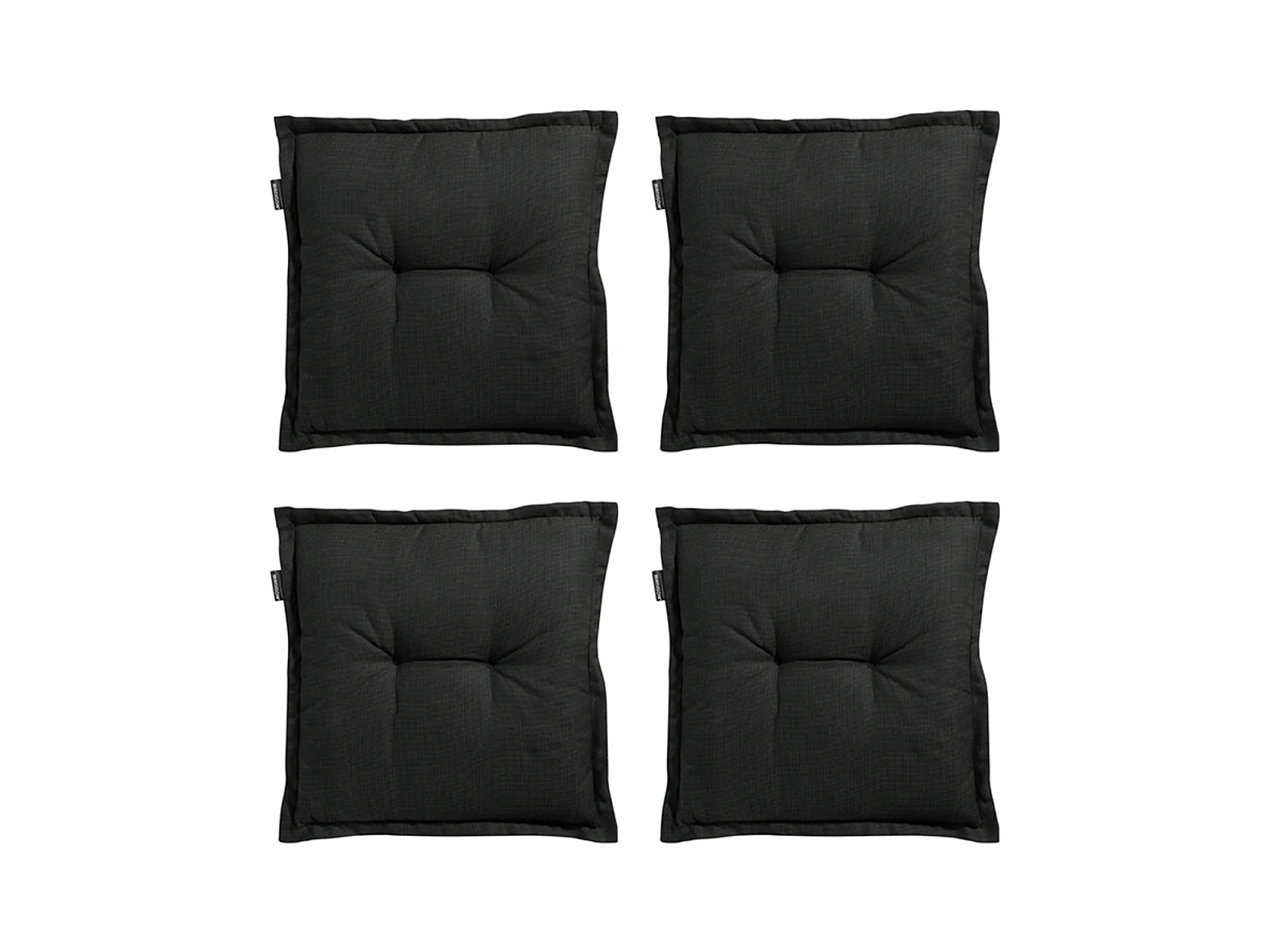 Coussin d'assise Rib noir - Environ 50x50 cm - Lot de 4