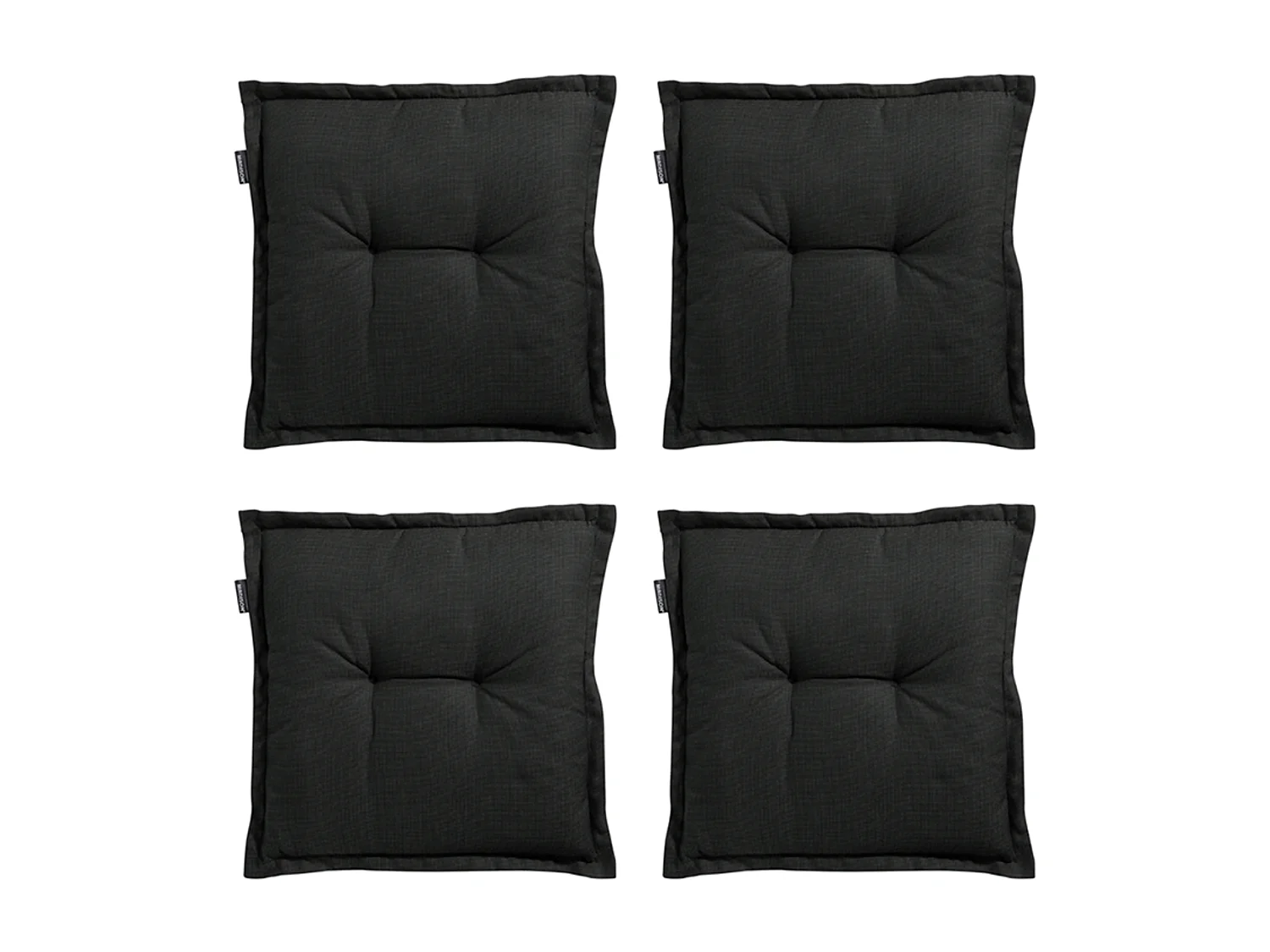 Coussin d'assise Rib noir - Environ 50x50 cm - Lot de 4