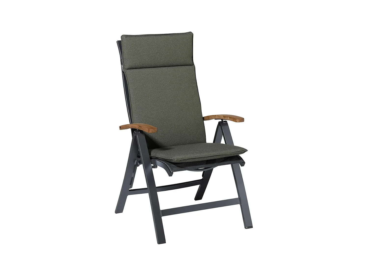 Coussin de chaise de jardin à dossier haut Manchester vert - Environ 120 x 50 cm - Lot de 4