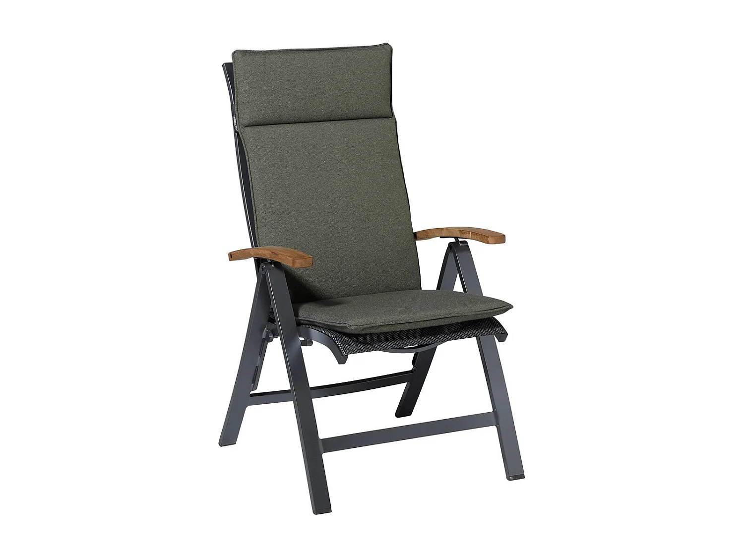 Coussin de chaise de jardin à dossier haut Manchester vert - Environ 120 x 50 cm - Lot de 4