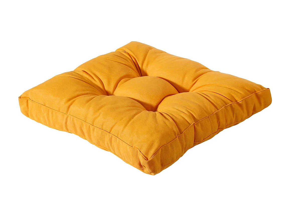 Coussin d'assise Florance Panama doré brillant - Environ 73 x 73 cm - Lot de 2