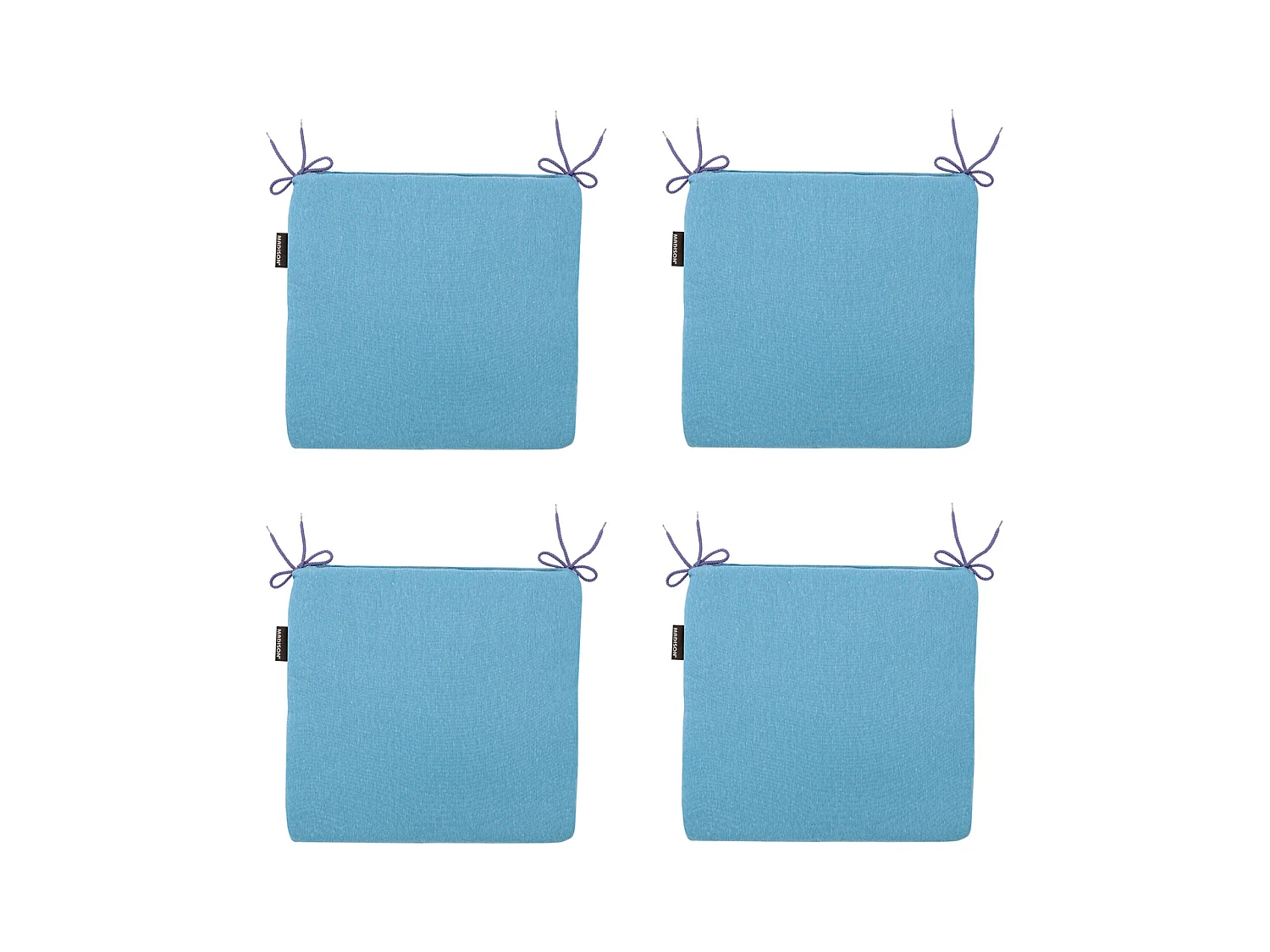 Coussin d'assise Panama aqua - Environ 40x40 cm - Lot de 4