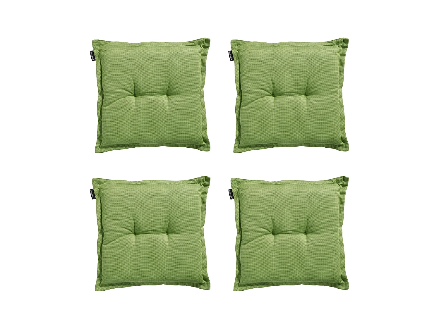 Coussin d'assise Rib citron vert - Environ 50x50 cm - Lot de 4