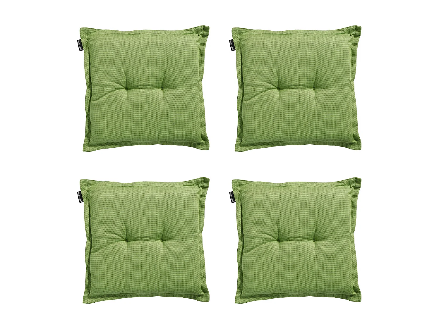 Coussin d'assise Rib citron vert - Environ 50x50 cm - Lot de 4