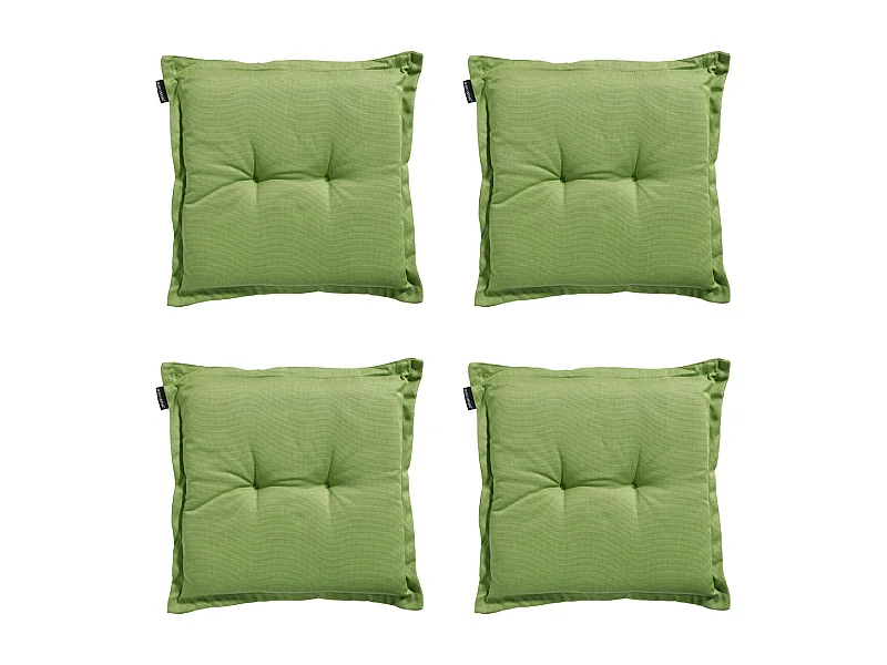 Coussin d'assise Rib citron vert - Environ 50x50 cm - Lot de 4