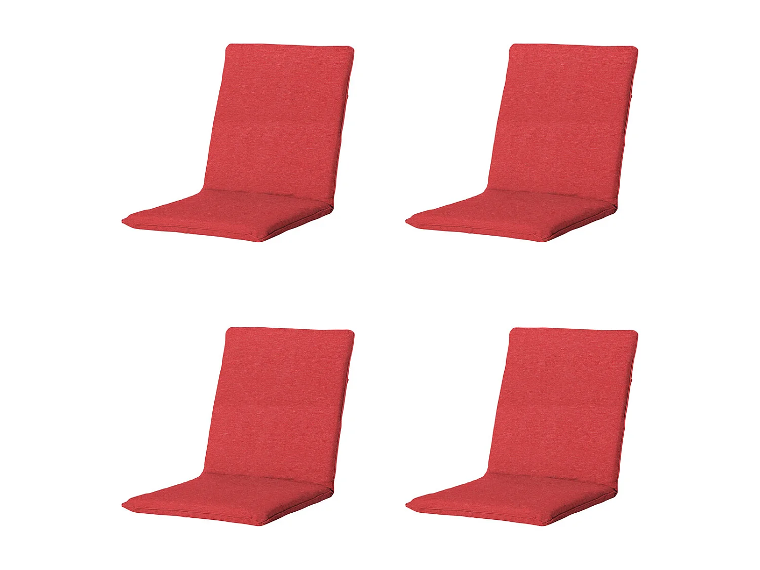 Stapelstoelkussen Panama brick red - Ca. 97x49 cm - Set van 4