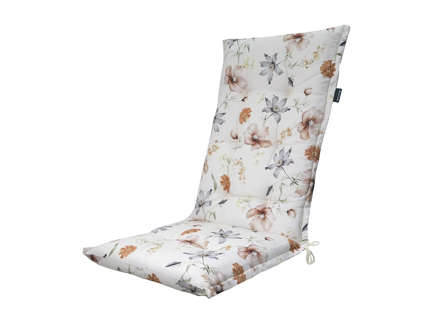 Coussin de chaise de jardin haut dossier Florina naturel - Dimensions approximatives : 123 x 50 cm - Lot de 4