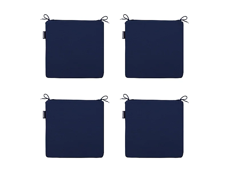 Coussin d'assise Panama indigo - Env. 40x40 cm - Lot de 4