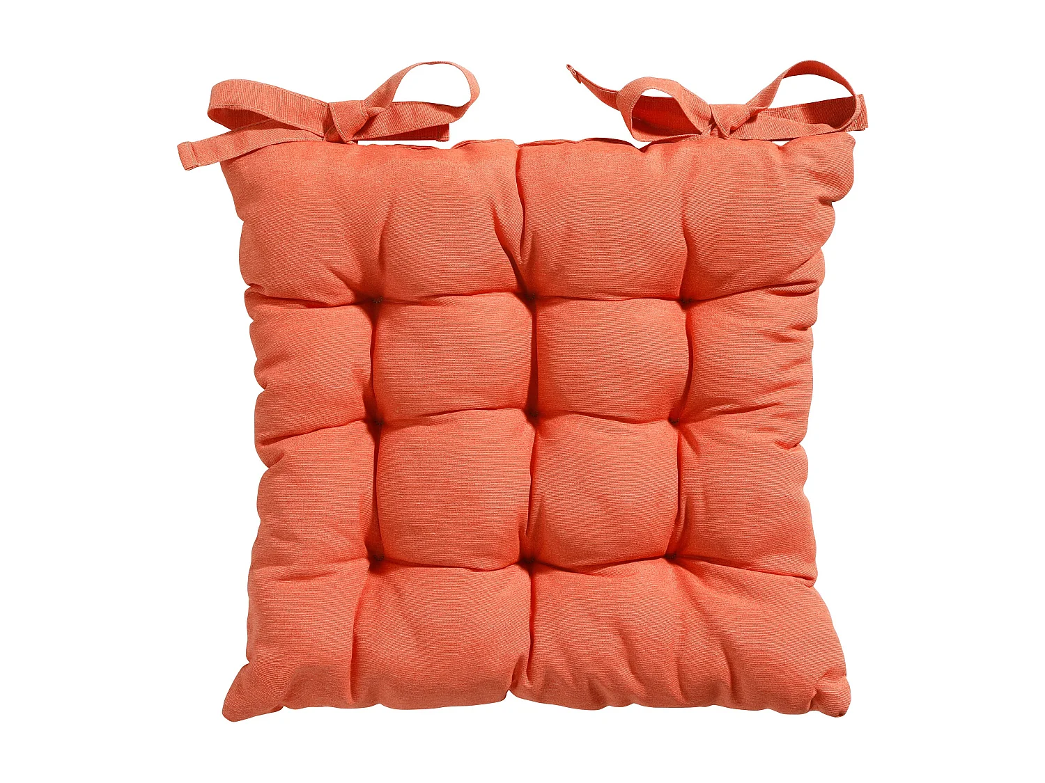 Coussin d'assise Tuscany Panama orange flamme - Env. 46 x 46 cm - Lot de 4