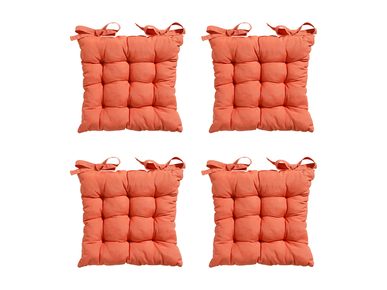 Zitkussen Toscane Panama flame orange - Ca. 46x46 cm - Set van 4