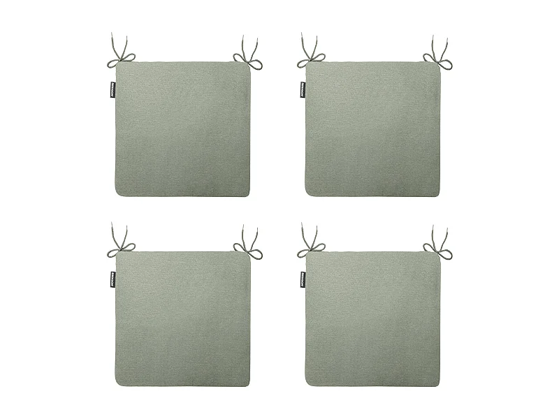 Coussin d'assise Naples kaki - Environ 40 x 40 cm - Lot de 4