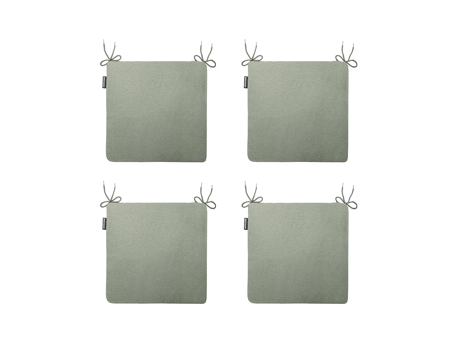 Coussin d'assise Naples kaki - Environ 40 x 40 cm - Lot de 4